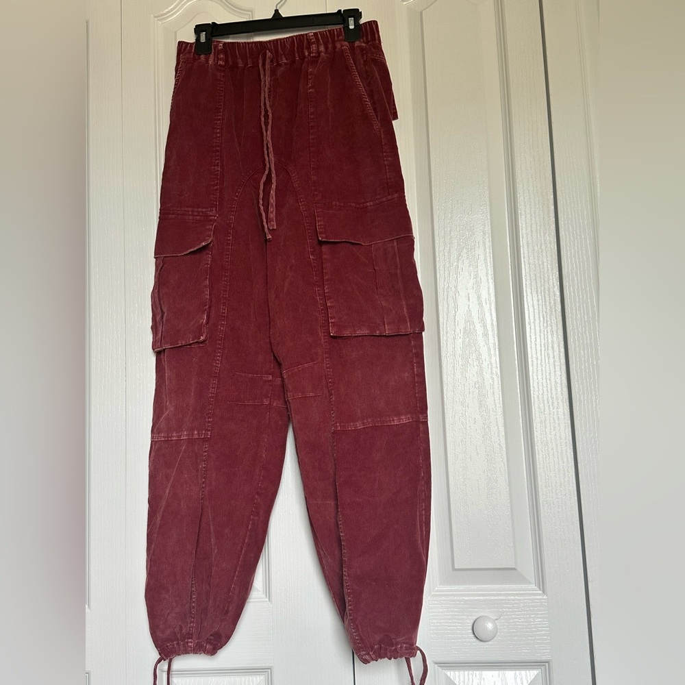 NanaMacs high waisted corduroy cargo pants